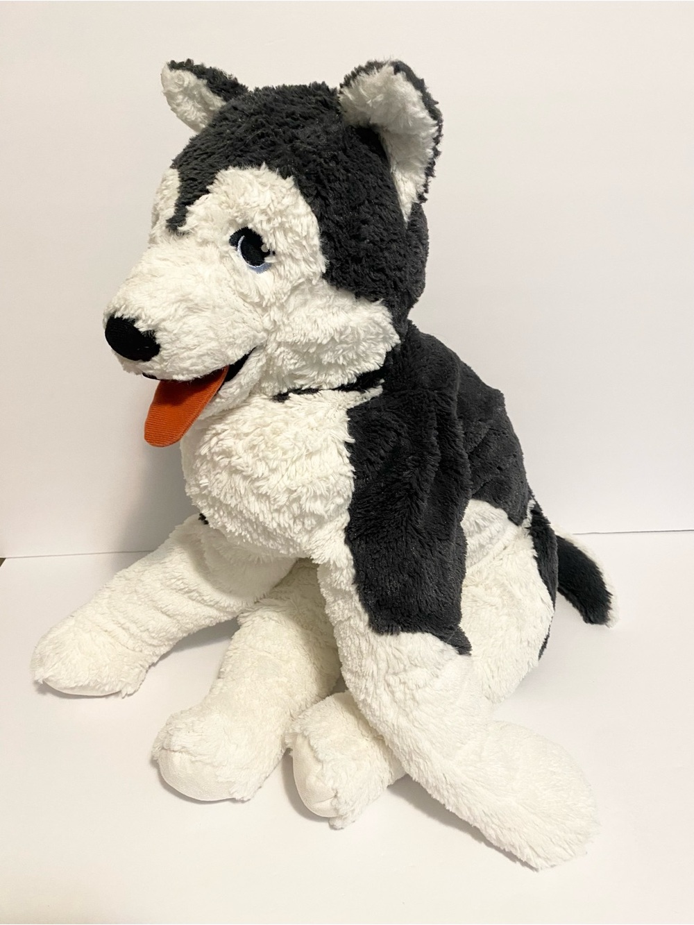 Ikea Livlig Gray Wolf Husky Plush Stuffed Animal 27” Large Floppy Lovey Toy